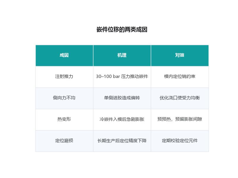 注射压力导致金属嵌件位移的受力分析